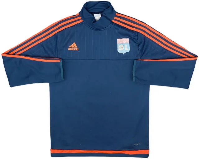 2015-16 Lyon adidas 1/4 Zip Sweat Top - 4/10 - (S)