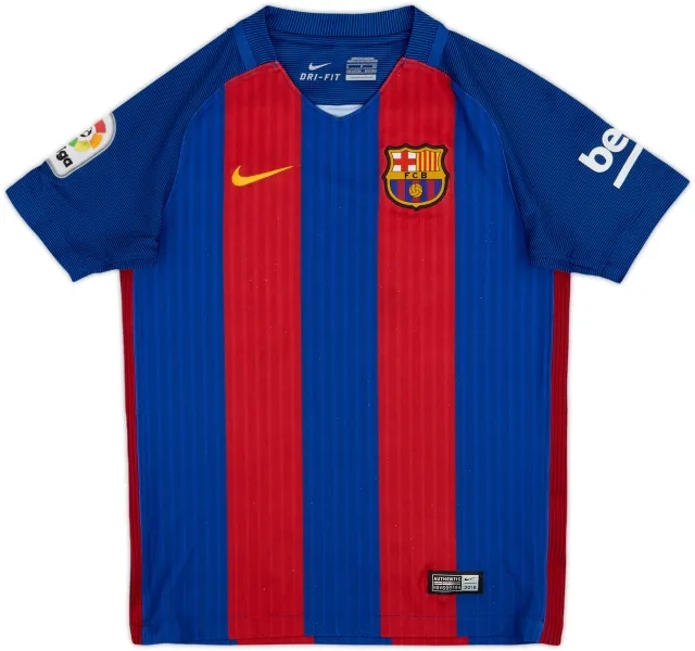 Nike Barcelona Boys SS Home Shirt 2016/17