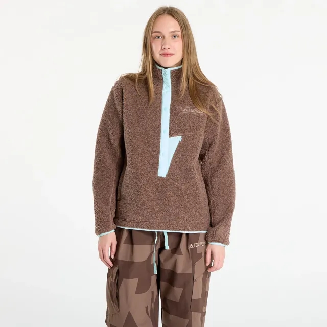 Sweatshirt Adidas Terrex Xploric High Pile Fleece Pullover Sweatshirt Earth Strata/ Aurora Ivy Xs