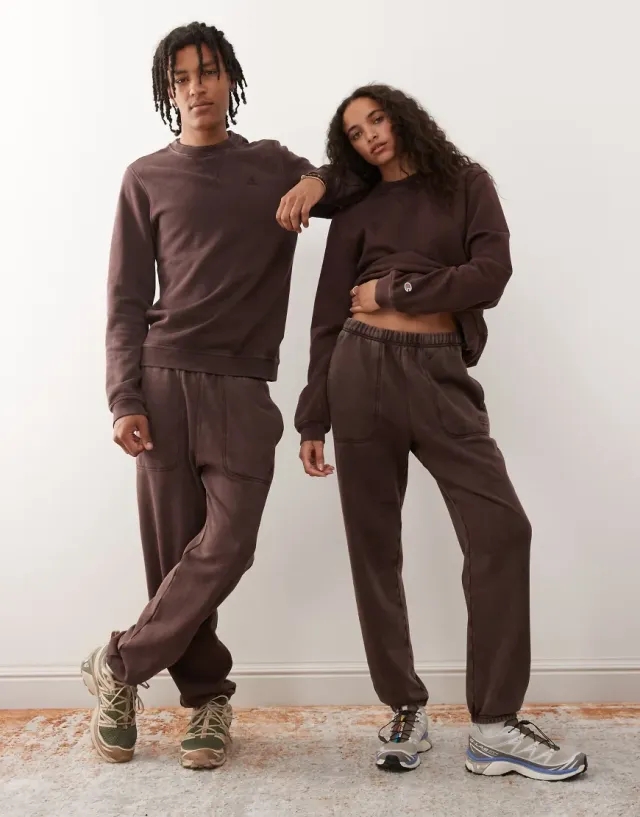 Champion Unisex Elastic Cuff Joggers In Brown