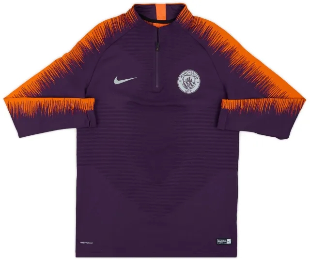 2018-19 Manchester City Player Issue Nike 1/4 Zip Training Top - 9/10 - (M)