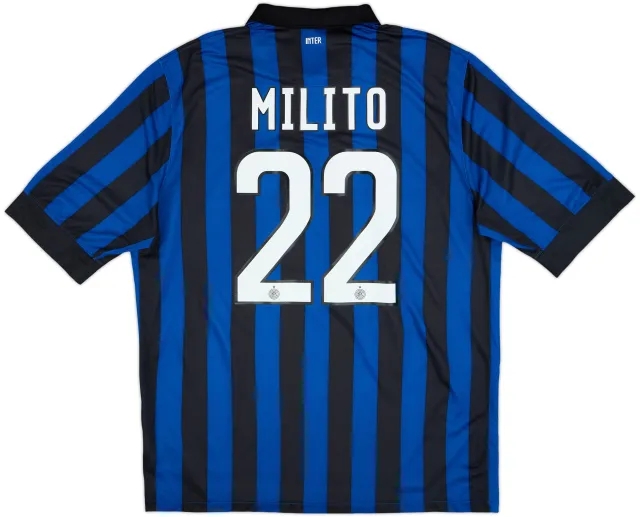 2011-12 Inter Milan Home Shirt Milito #22 - 10/10 - (XL)