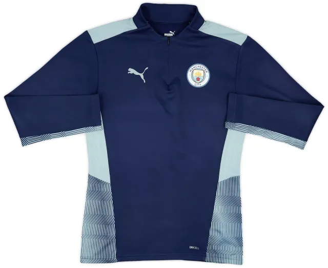 2021-22 Manchester City Puma 1/4 Zip Drill Top - 8/10 - (S)