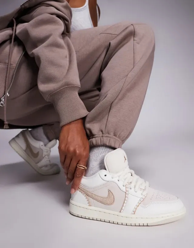 Nike Air Jordan 1 Low Trainers In Beige-Neutral