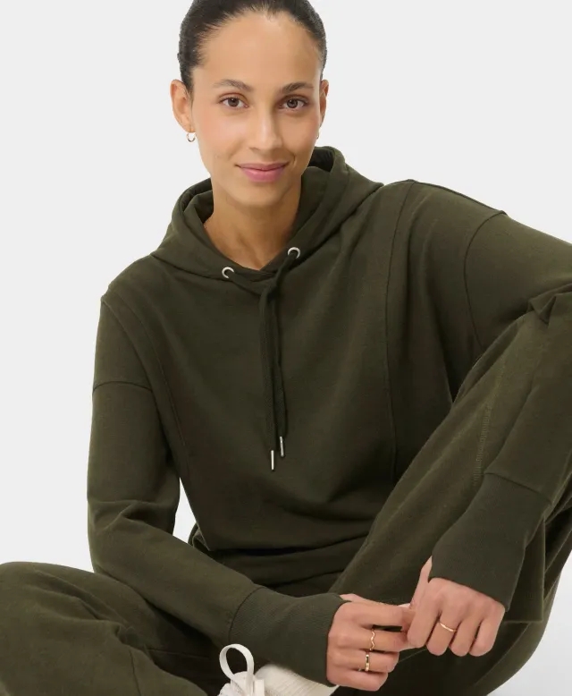Escape Luxe Fleece Seam Detail Cropped Hoody