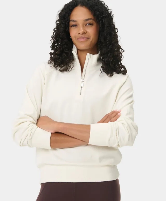 Escape Luxe Fleece Half Zip Crop Sweatshirt