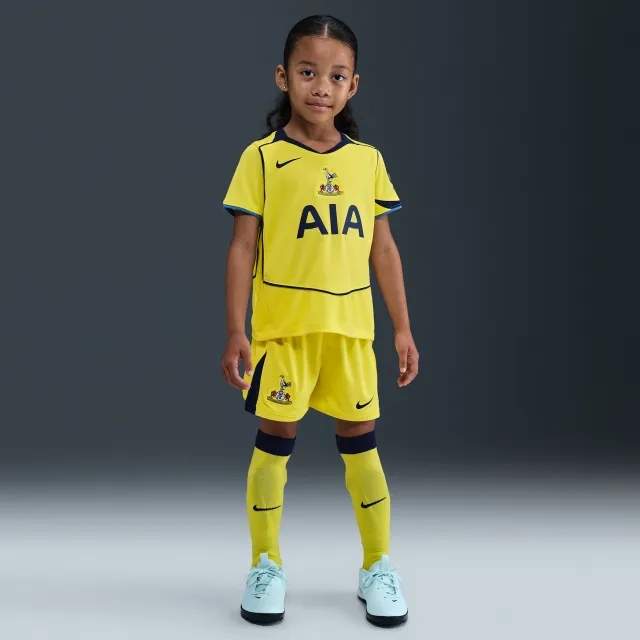 Tottenham Hotspur 2025/26 Stadium Third Younger Kids' Nike Dri-FIT Total 90 Football 3-Piece Kit - Yellow - Polyester