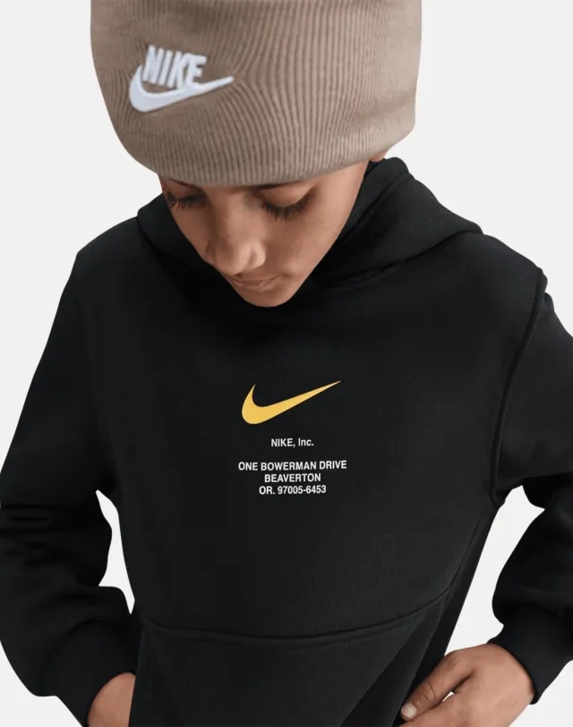 Nike Older Kids Athletic Hoodie in Black/Gold 