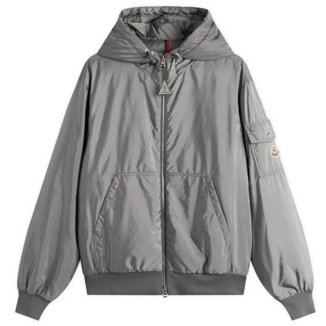 Moncler Men's Poiliot Jacket Eco Nylon Hooded Jacket Grey