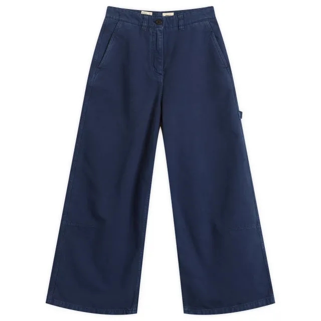 Girls of Dust Women's Atlantide Canvas Chino Trousers Indigo Blue