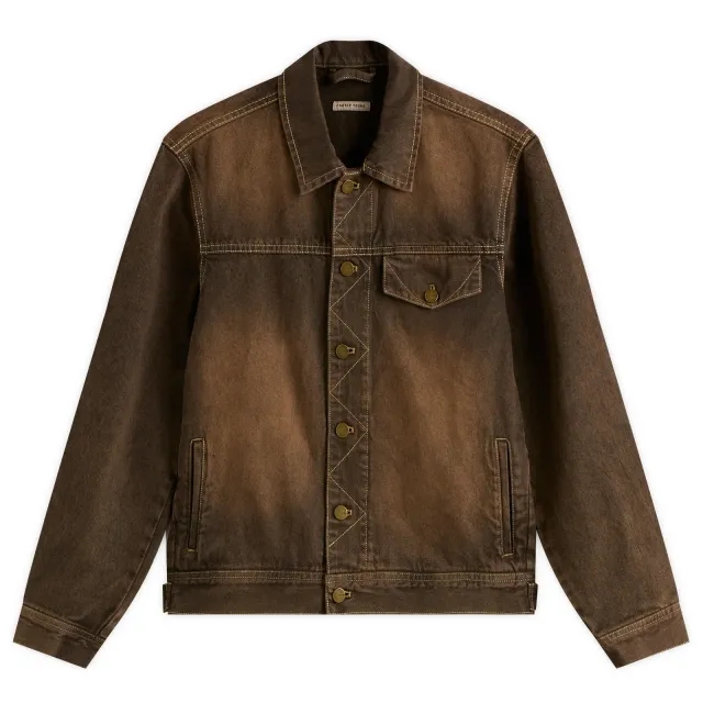 Carter Young Men's Arch Denim Jacket Brown Overdye