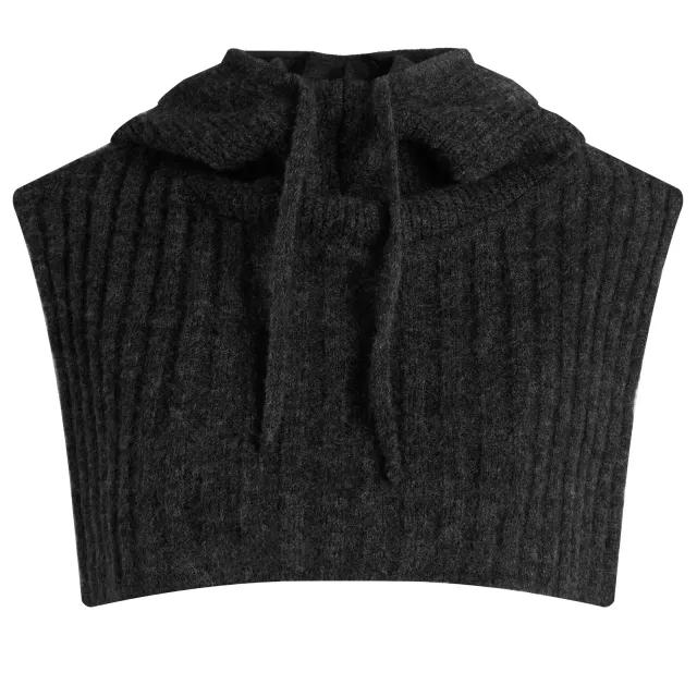 Girls of Dust Women's Aphrodite Baby Alpaca Hood Asphalt