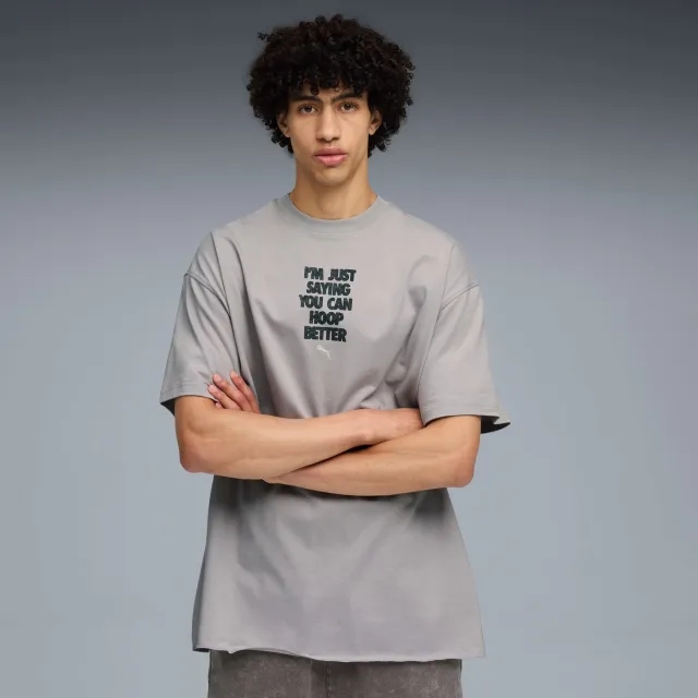 PUMA Hoopocalypse Basketball Tee II Unisex, Grey Echo, size 3XL