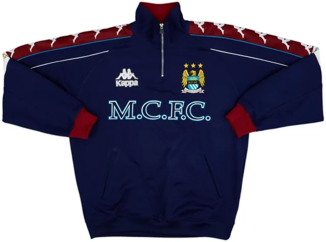 1997-99 Manchester City Kappa 1/4 Zip Drill Top - 9/10 - (M)
