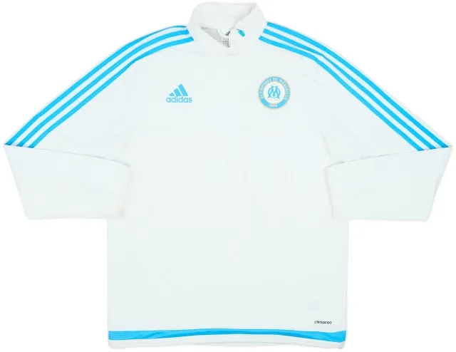 2015-16 Olympique Marseille adidas 1/4 Zip Sweat Top - 7/10 - (M)