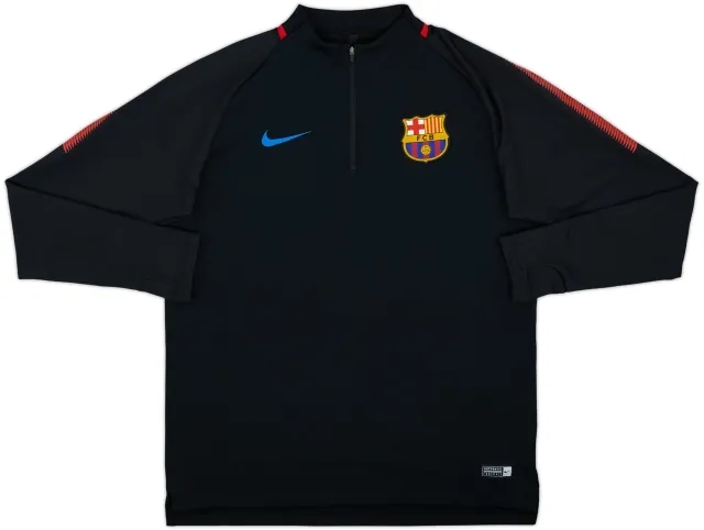 2017-18 Barcelona Nike 1/4 Zip Sweat Top - 10/10 - (L)
