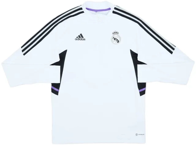 2022-23 Real Madrid adidas 1/4 Zip Sweat Top - 9/10 - (M)