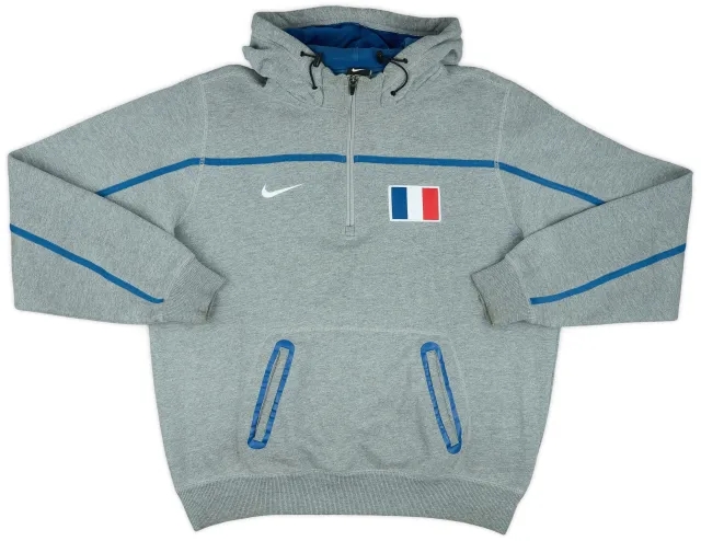 2010-11 France Nike Hooded 1/2 Zip Hoodie - 9/10 - (L)