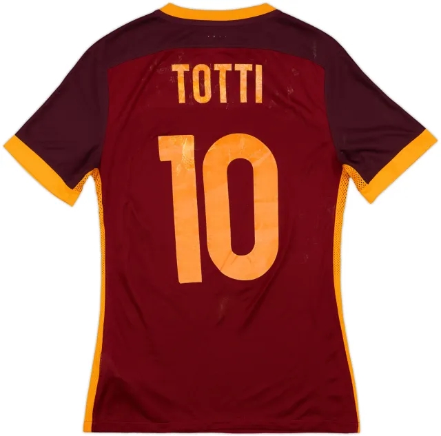 2015-16 Roma Authentic Home Shirt Totti #10 - 5/10 - (S)
