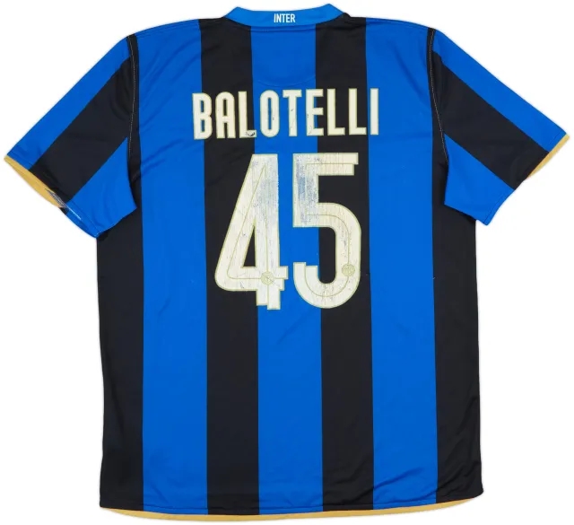 2008-09 Inter Milan Home Shirt Balotelli #45 - 5/10 - (XL)