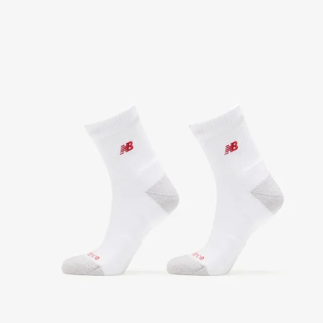 New Balance Active Premium Crew Quarter 2-Pack White L