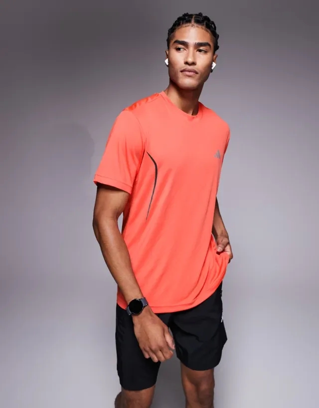 Adidas Training Tech T-Shirt In Coral-Orange