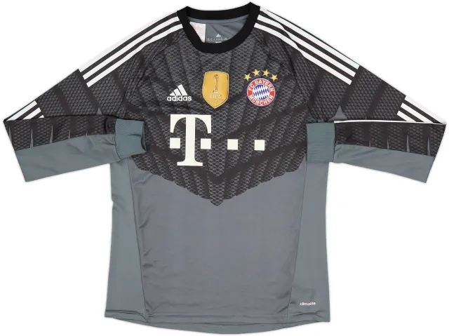 adidas Bayern Munich Boys LS Goalkeeper Home Shirt 2014/15