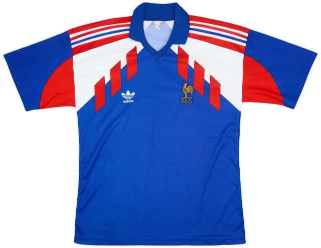 adidas France Mens SS Home Shirt 1990