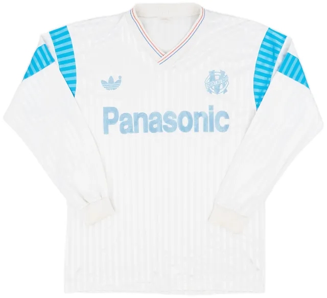 1990-91 Olympique Marseille Home L/S Shirt - 7/10 - (L)