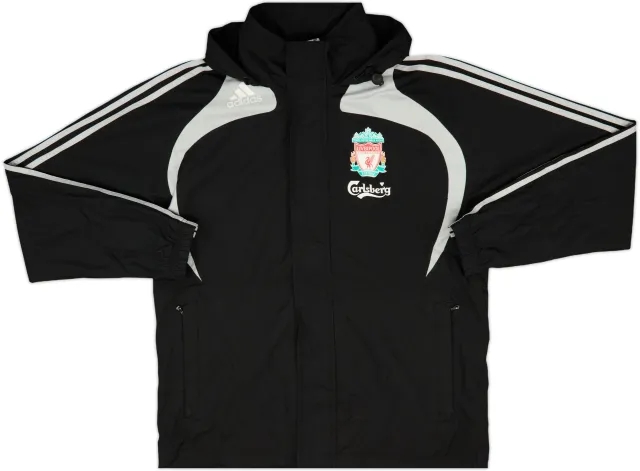 2008-09 Liverpool adidas Hooded Rain Jacket - 7/10 - (S)