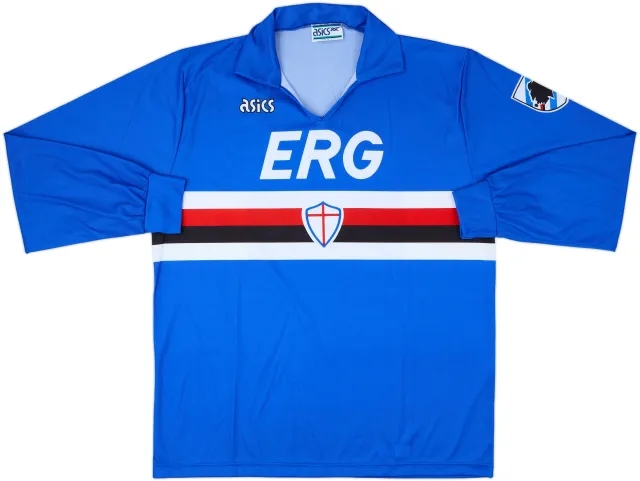 Asics Sampdoria Mens LS Home Shirt 1990/92