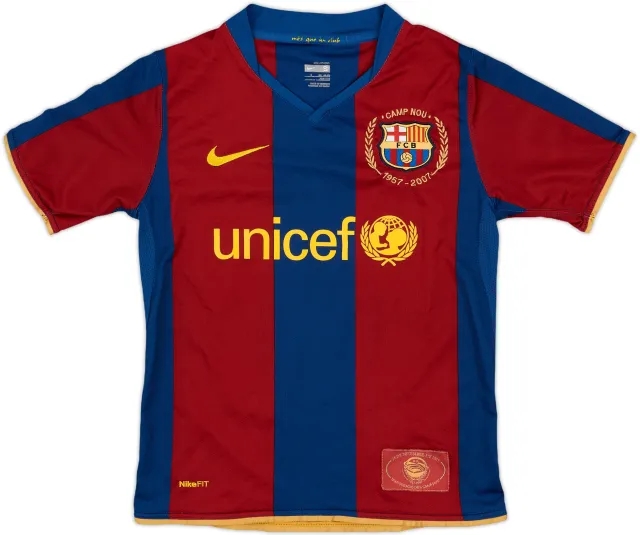 Nike Barcelona Boys SS Home Shirt 2007/08