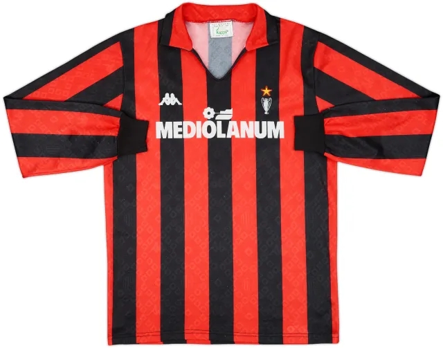 1989-90 AC Milan Home L/S Shirt - 8/10 - (L)