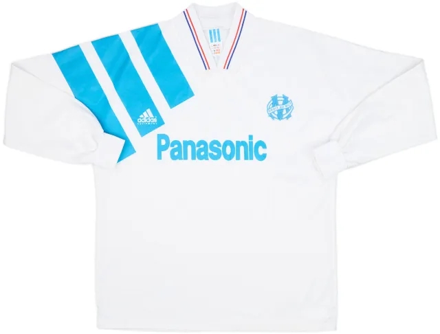 1991-92 Olympique Marseille Home L/S Shirt - 8/10 - (L/XL)