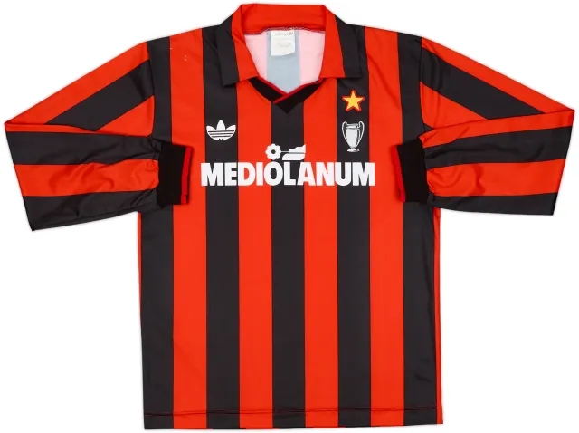 1990-91 AC Milan Home L/S Shirt - 8/10 - (S)