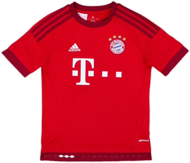 adidas Bayern Munich Boys SS Home Shirt 2015/16