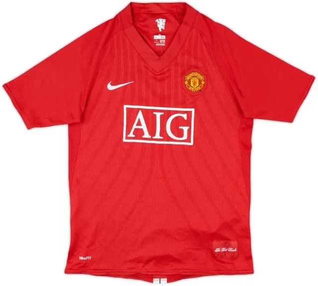 Nike Manchester United Boys SS Home Shirt 2007/09