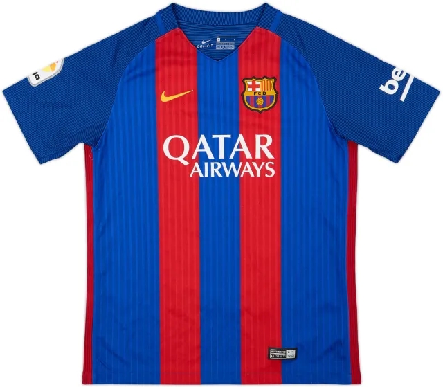 Nike Barcelona Boys SS Home Shirt 2016/17