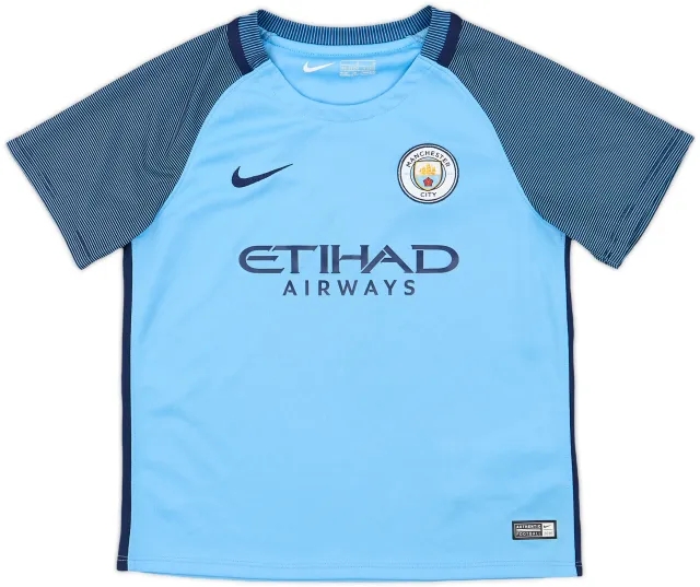 Nike Manchester City Boys SS Home Shirt 2016/17
