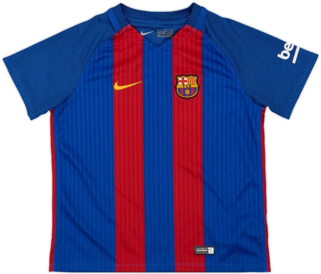 Nike Barcelona Boys SS Home Shirt 2016/17