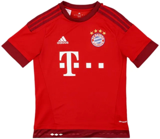 adidas Bayern Munich Boys SS Home Shirt 2015/16