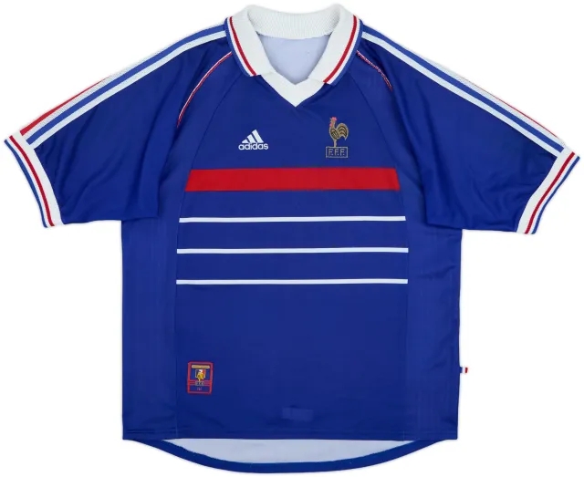 adidas France Mens SS Home Shirt 1998
