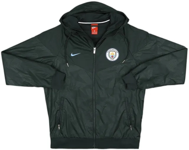 2017-18 Manchester City Nike Hooded Track Jacket - 8/10 - (M)