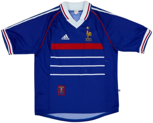 adidas France Mens SS Home Shirt 1998