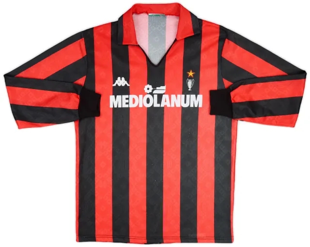 1989-90 AC Milan Home L/S Shirt - 7/10 - (M)