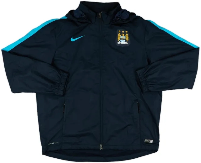 2015-16 Manchester City Nike Hooded Rain Jacket - 9/10 - (XL)