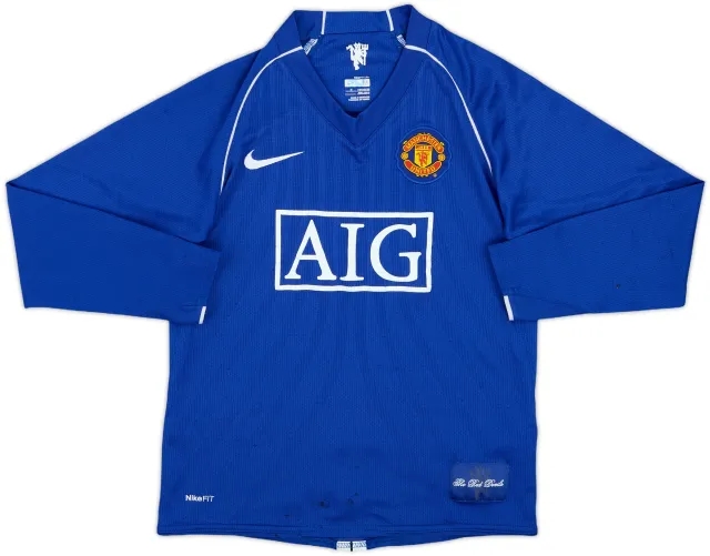 Nike Manchester United Boys LS Goalkeeper Home Shirt 2007/08