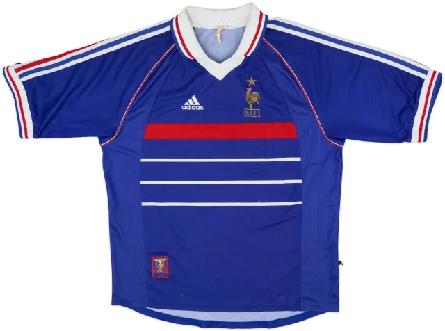 adidas France Mens SS Home Shirt 1998