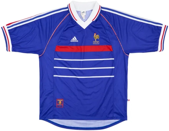 adidas France Mens SS Home Shirt 1998