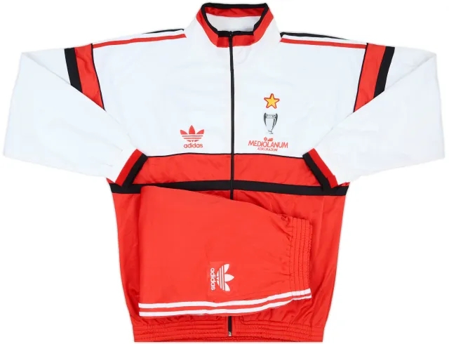 1990-91 AC Milan adidas Full Tracksuit - 8/10 - (L)